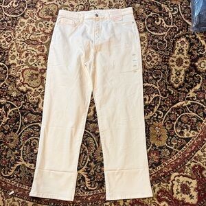 NWT Lauren Conrad Cream Straight-Leg short Jeans 16S super high rise